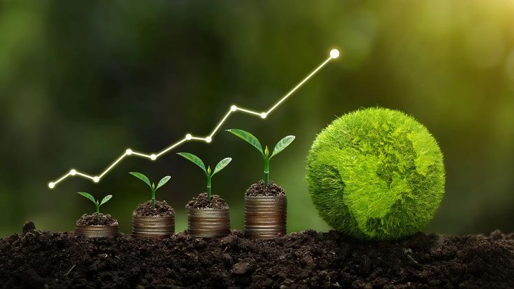 Rapid growth and global reach — plants, growth chart, and sustainable world